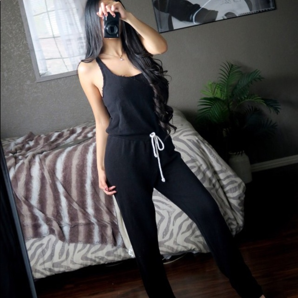 Victoria’s Secret black sweatsuit jumpsuit romper